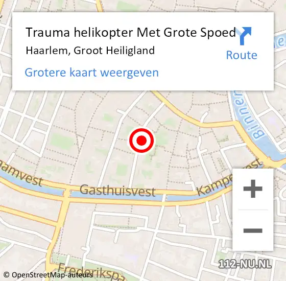 Locatie op kaart van de 112 melding: Trauma helikopter Met Grote Spoed Naar Haarlem, Groot Heiligland op 23 december 2022 23:05