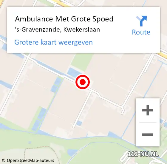 Locatie op kaart van de 112 melding: Ambulance Met Grote Spoed Naar 's-Gravenzande, Kwekerslaan op 23 december 2022 23:09