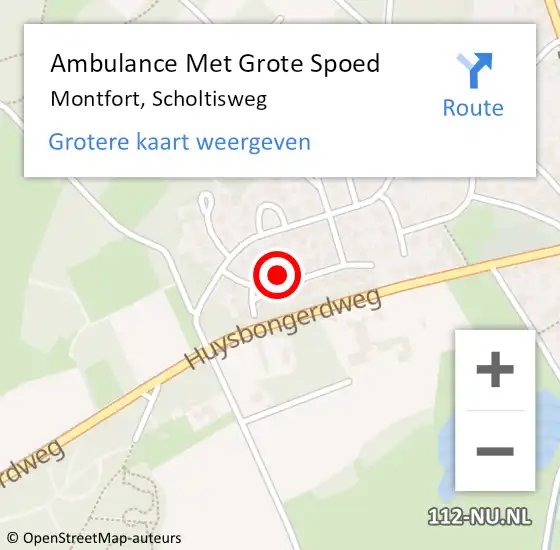 Locatie op kaart van de 112 melding: Ambulance Met Grote Spoed Naar Montfort, Scholtisweg op 24 december 2022 00:49