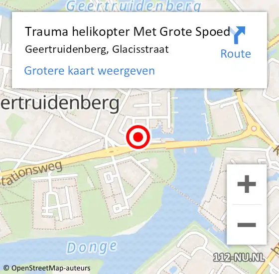 Locatie op kaart van de 112 melding: Trauma helikopter Met Grote Spoed Naar Geertruidenberg, Glacisstraat op 24 december 2022 01:25