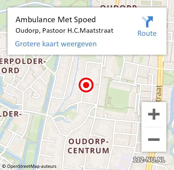 Locatie op kaart van de 112 melding: Ambulance Met Spoed Naar Oudorp, Pastoor H.C.Maatstraat op 24 december 2022 01:44