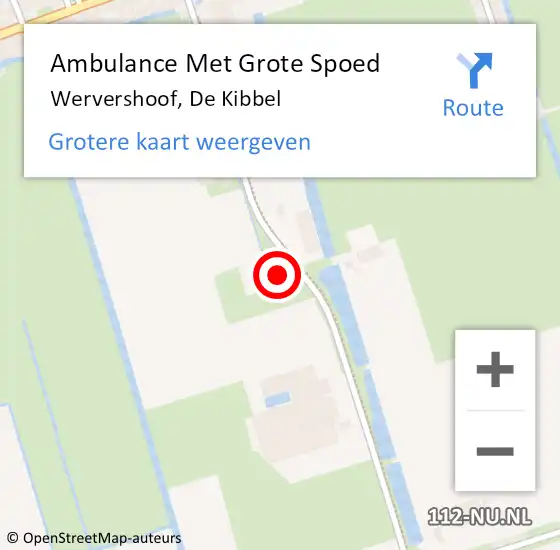 Locatie op kaart van de 112 melding: Ambulance Met Grote Spoed Naar Wervershoof, De Kibbel op 24 december 2022 02:58