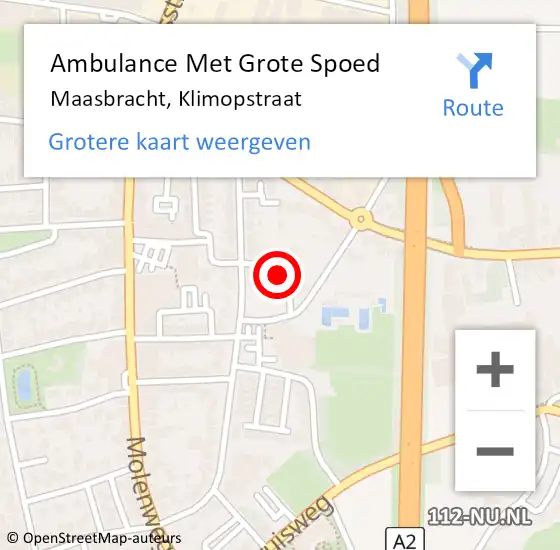 Locatie op kaart van de 112 melding: Ambulance Met Grote Spoed Naar Maasbracht, Klimopstraat op 24 december 2022 03:24