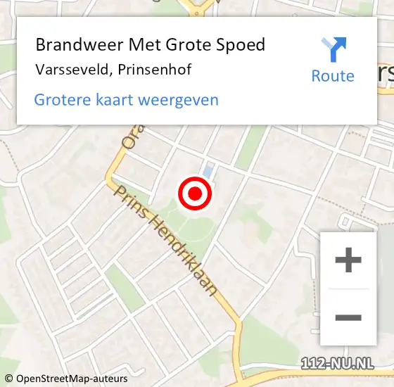 Locatie op kaart van de 112 melding: Brandweer Met Grote Spoed Naar Varsseveld, Prinsenhof op 24 december 2022 05:13