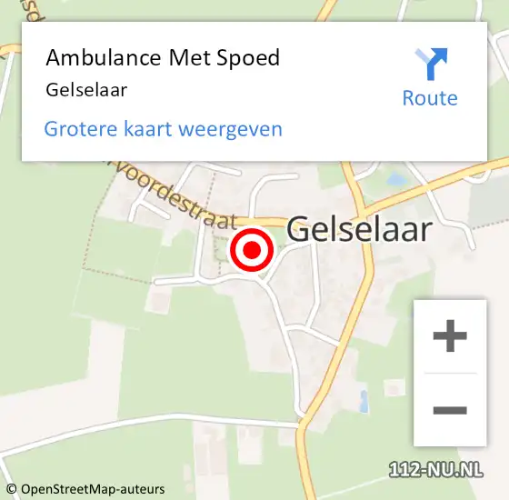 Locatie op kaart van de 112 melding: Ambulance Met Spoed Naar Gelselaar op 24 december 2022 07:07