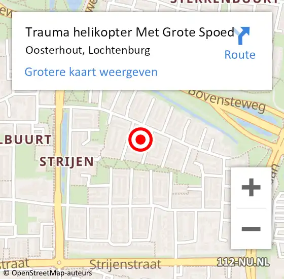 Locatie op kaart van de 112 melding: Trauma helikopter Met Grote Spoed Naar Oosterhout, Lochtenburg op 24 december 2022 08:43