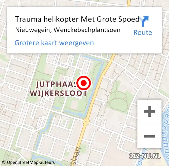 Locatie op kaart van de 112 melding: Trauma helikopter Met Grote Spoed Naar Nieuwegein, Wenckebachplantsoen op 24 december 2022 09:54