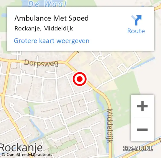 Locatie op kaart van de 112 melding: Ambulance Met Spoed Naar Rockanje, Middeldijk op 24 december 2022 10:41