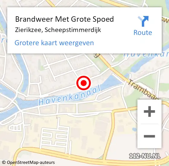 Locatie op kaart van de 112 melding: Brandweer Met Grote Spoed Naar Zierikzee, Scheepstimmerdijk op 24 december 2022 11:40