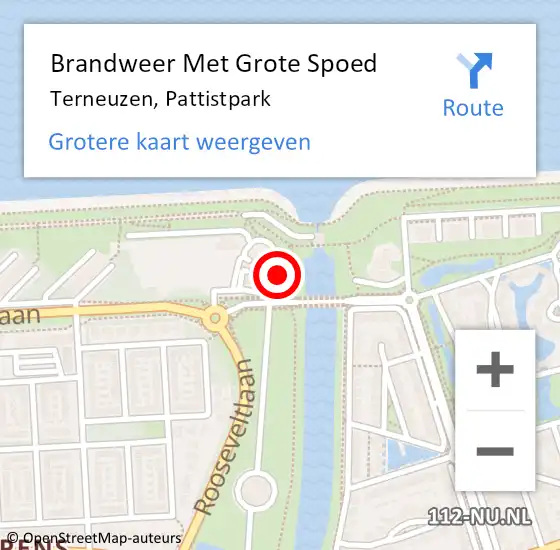 Locatie op kaart van de 112 melding: Brandweer Met Grote Spoed Naar Terneuzen, Pattistpark op 24 december 2022 12:14