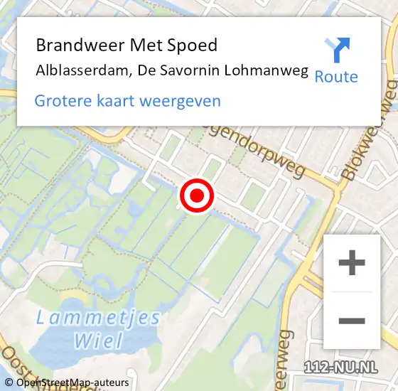 Locatie op kaart van de 112 melding: Brandweer Met Spoed Naar Alblasserdam, De Savornin Lohmanweg op 24 december 2022 12:34