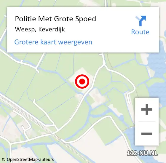 Locatie op kaart van de 112 melding: Politie Met Grote Spoed Naar Weesp, Keverdijk op 24 december 2022 13:24