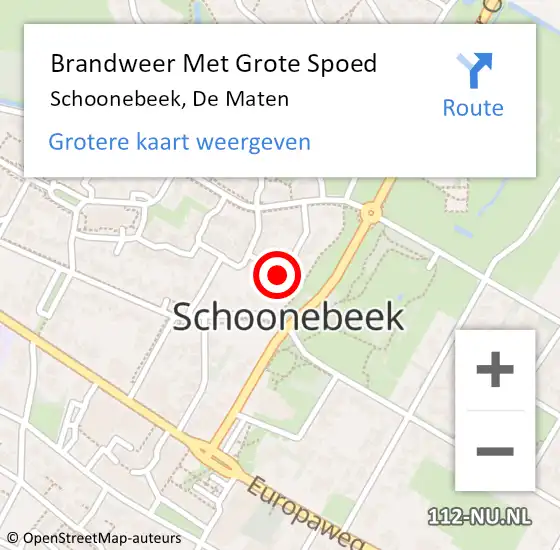 Locatie op kaart van de 112 melding: Brandweer Met Grote Spoed Naar Schoonebeek, De Maten op 24 december 2022 13:30
