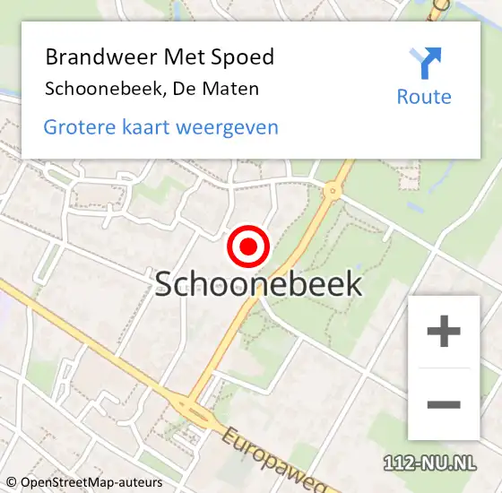 Locatie op kaart van de 112 melding: Brandweer Met Spoed Naar Schoonebeek, De Maten op 24 december 2022 13:36