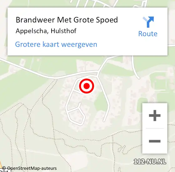 Locatie op kaart van de 112 melding: Brandweer Met Grote Spoed Naar Appelscha, Hulsthof op 24 december 2022 14:00