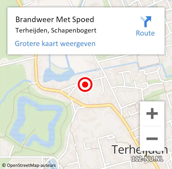 Locatie op kaart van de 112 melding: Brandweer Met Spoed Naar Terheijden, Schapenbogert op 24 december 2022 14:01