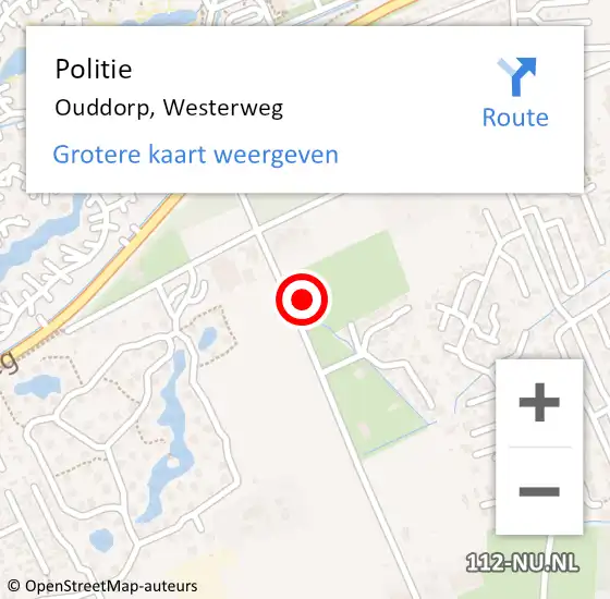 Locatie op kaart van de 112 melding: Politie Ouddorp, Westerweg op 24 december 2022 14:04