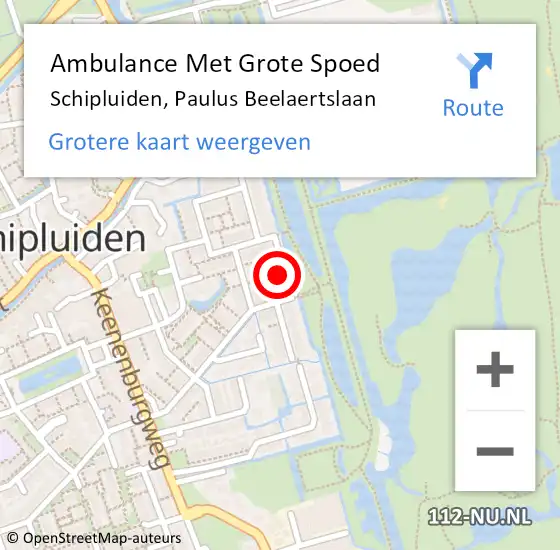 Locatie op kaart van de 112 melding: Ambulance Met Grote Spoed Naar Schipluiden, Paulus Beelaertslaan op 24 december 2022 14:14