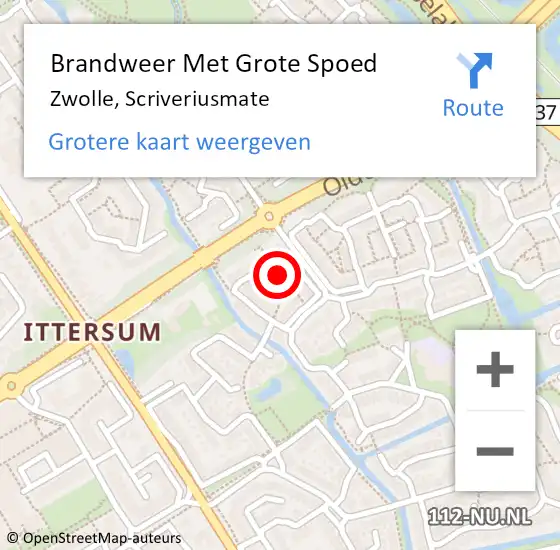 Locatie op kaart van de 112 melding: Brandweer Met Grote Spoed Naar Zwolle, Scriveriusmate op 24 december 2022 15:17