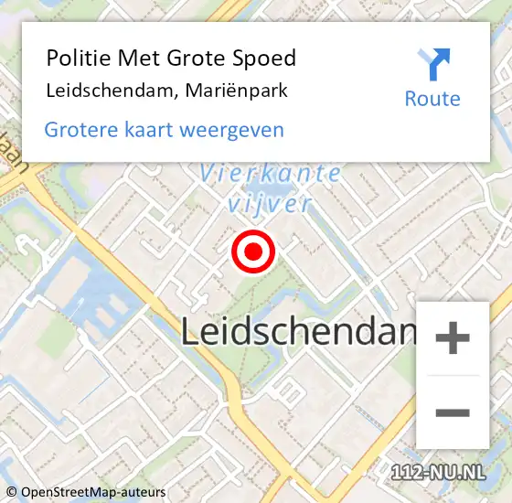 Locatie op kaart van de 112 melding: Politie Met Grote Spoed Naar Leidschendam, Mariënpark op 24 december 2022 15:22