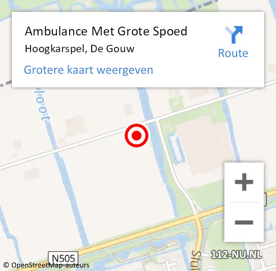 Locatie op kaart van de 112 melding: Ambulance Met Grote Spoed Naar Hoogkarspel, De Gouw op 24 december 2022 16:25