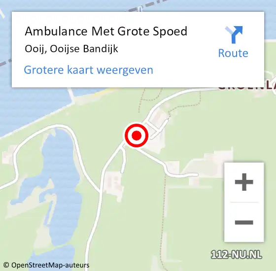 Locatie op kaart van de 112 melding: Ambulance Met Grote Spoed Naar Ooij, Ooijse Bandijk op 24 december 2022 16:34