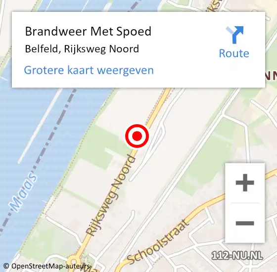 Locatie op kaart van de 112 melding: Brandweer Met Spoed Naar Belfeld, Rijksweg Noord op 24 december 2022 17:56