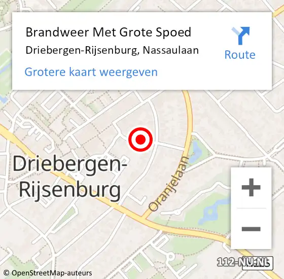 Locatie op kaart van de 112 melding: Brandweer Met Grote Spoed Naar Driebergen-Rijsenburg, Nassaulaan op 24 december 2022 18:51