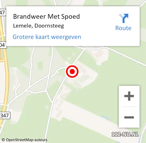 Locatie op kaart van de 112 melding: Brandweer Met Spoed Naar Lemele, Doornsteeg op 24 december 2022 18:56