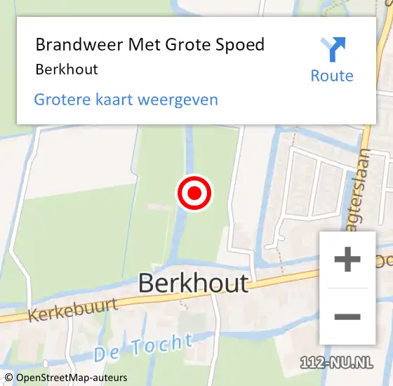 Locatie op kaart van de 112 melding: Brandweer Met Grote Spoed Naar Berkhout op 24 december 2022 18:57