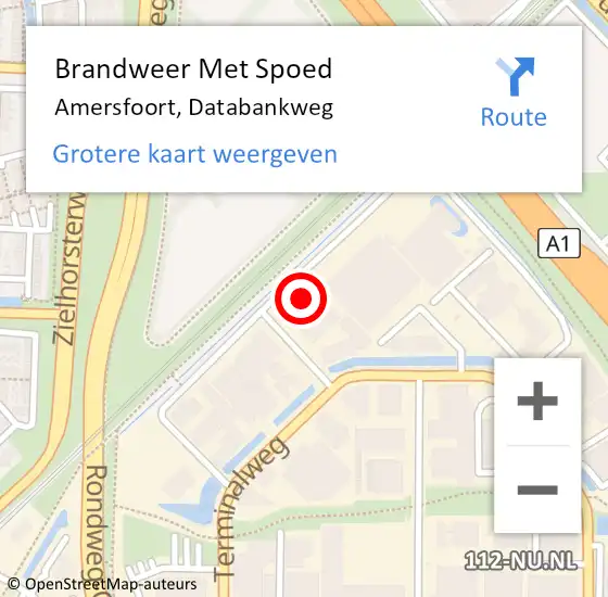 Locatie op kaart van de 112 melding: Brandweer Met Spoed Naar Amersfoort, Databankweg op 24 december 2022 19:01