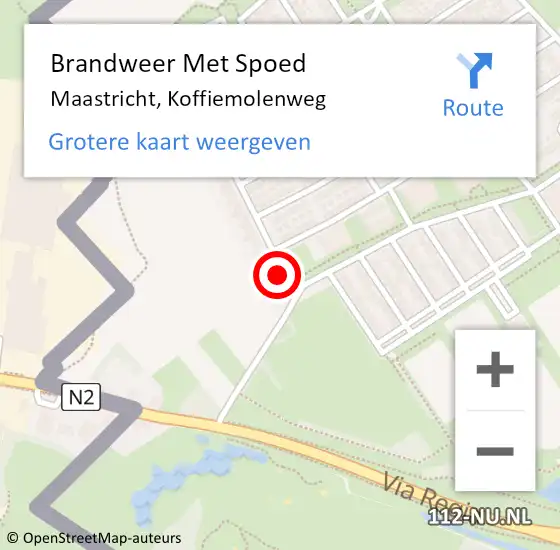 Locatie op kaart van de 112 melding: Brandweer Met Spoed Naar Maastricht, Koffiemolenweg op 24 december 2022 19:07