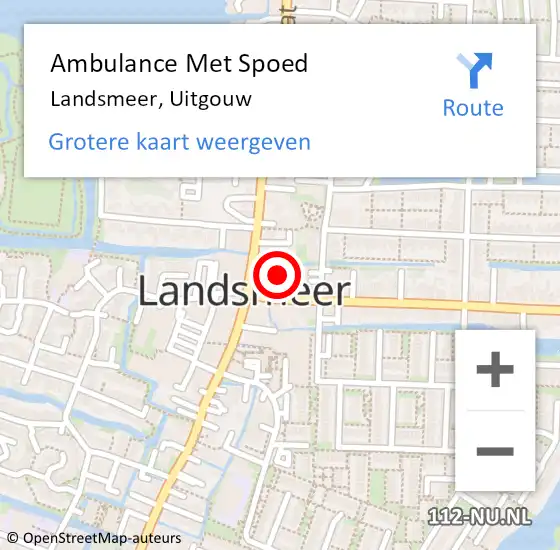 Locatie op kaart van de 112 melding: Ambulance Met Spoed Naar Landsmeer, Uitgouw op 24 december 2022 19:16