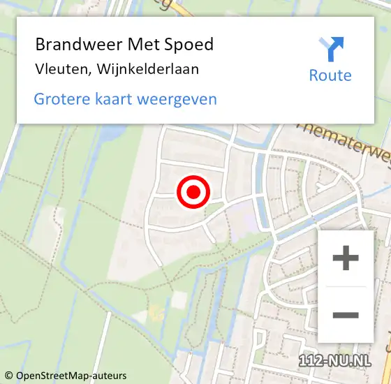 Locatie op kaart van de 112 melding: Brandweer Met Spoed Naar Vleuten, Wijnkelderlaan op 24 december 2022 19:19
