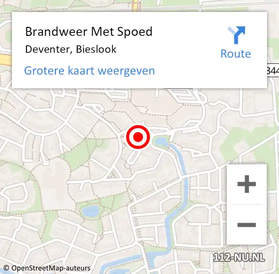 Locatie op kaart van de 112 melding: Brandweer Met Spoed Naar Deventer, Bieslook op 24 december 2022 19:27