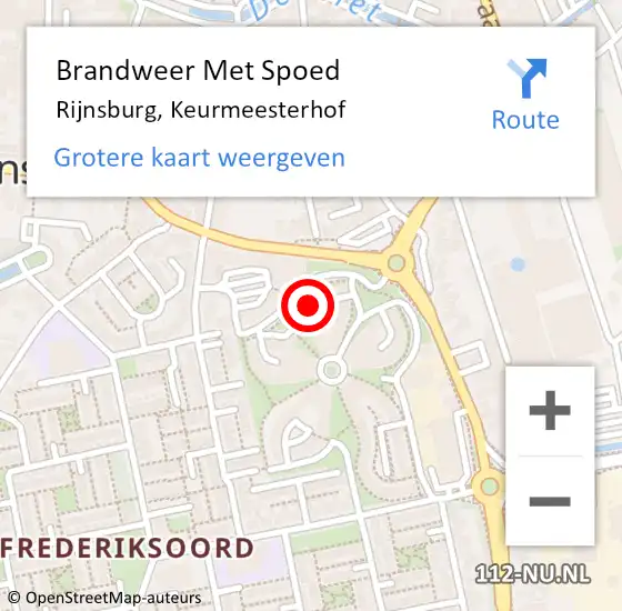 Locatie op kaart van de 112 melding: Brandweer Met Spoed Naar Rijnsburg, Keurmeesterhof op 24 december 2022 19:27