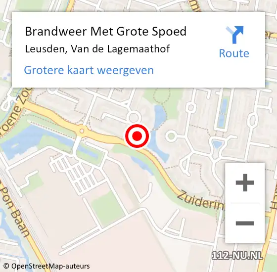 Locatie op kaart van de 112 melding: Brandweer Met Grote Spoed Naar Leusden, Van de Lagemaathof op 24 december 2022 19:33