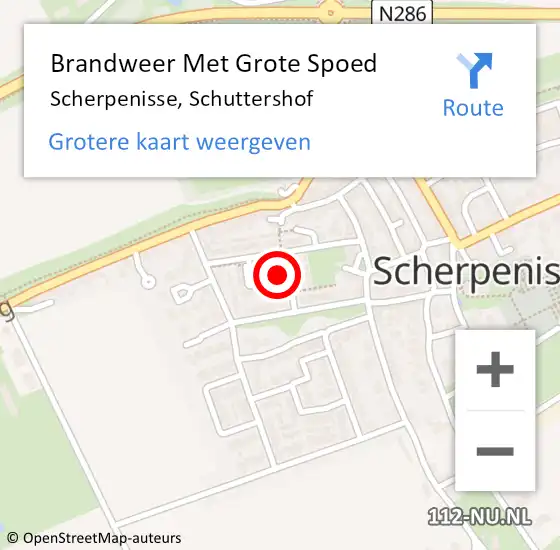 Locatie op kaart van de 112 melding: Brandweer Met Grote Spoed Naar Scherpenisse, Schuttershof op 24 december 2022 20:53