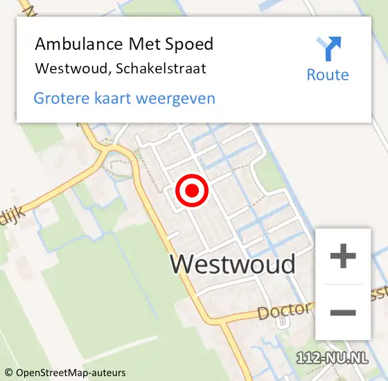 Locatie op kaart van de 112 melding: Ambulance Met Spoed Naar Westwoud, Schakelstraat op 24 december 2022 21:18