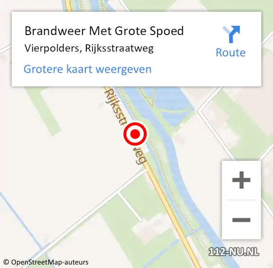 Locatie op kaart van de 112 melding: Brandweer Met Grote Spoed Naar Vierpolders, Rijksstraatweg op 24 december 2022 21:28