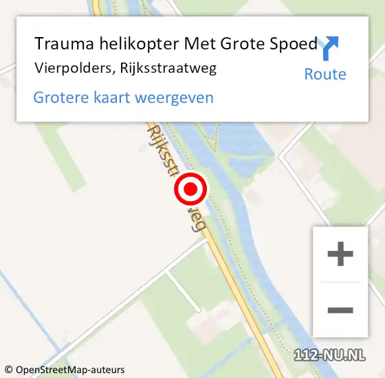 Locatie op kaart van de 112 melding: Trauma helikopter Met Grote Spoed Naar Vierpolders, Rijksstraatweg op 24 december 2022 21:30