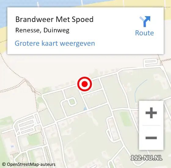 Locatie op kaart van de 112 melding: Brandweer Met Spoed Naar Renesse, Duinweg op 24 december 2022 22:51