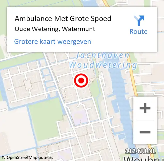 Locatie op kaart van de 112 melding: Ambulance Met Grote Spoed Naar Oude Wetering, Watermunt op 24 december 2022 22:54