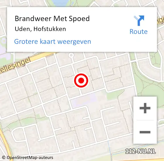 Locatie op kaart van de 112 melding: Brandweer Met Spoed Naar Uden, Hofstukken op 24 december 2022 22:56