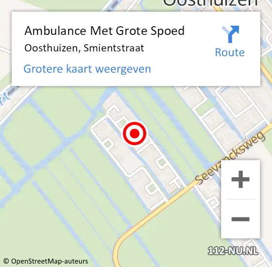 Locatie op kaart van de 112 melding: Ambulance Met Grote Spoed Naar Oosthuizen, Smientstraat op 24 december 2022 23:01