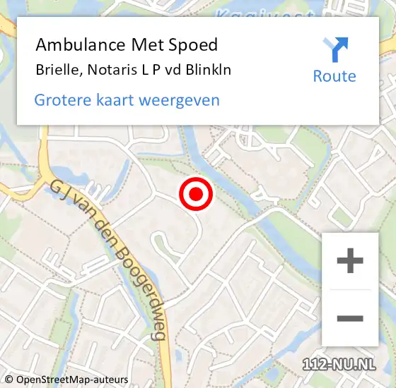 Locatie op kaart van de 112 melding: Ambulance Met Spoed Naar Brielle, Notaris L P vd Blinkln op 24 december 2022 23:10