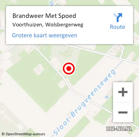 Locatie op kaart van de 112 melding: Brandweer Met Spoed Naar Voorthuizen, Wolsbergerweg op 24 december 2022 23:19