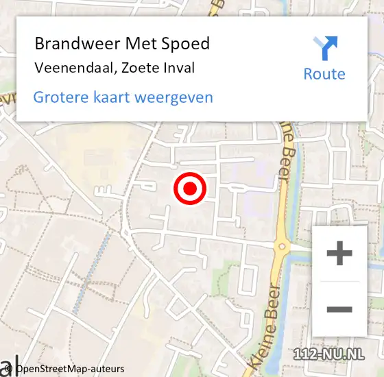 Locatie op kaart van de 112 melding: Brandweer Met Spoed Naar Veenendaal, Zoete Inval op 24 december 2022 23:55