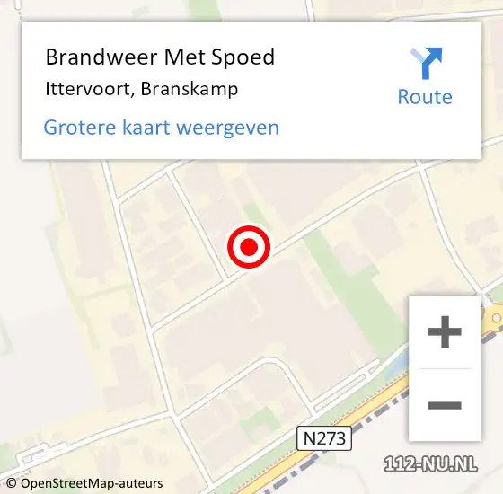 Locatie op kaart van de 112 melding: Brandweer Met Spoed Naar Ittervoort, Branskamp op 24 december 2022 23:57