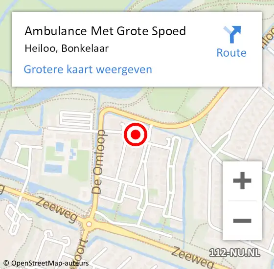 Locatie op kaart van de 112 melding: Ambulance Met Grote Spoed Naar Heiloo, Bonkelaar op 25 december 2022 00:00